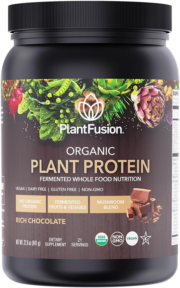 SOTRU Organic Vegan Protein Powder - Ολόκληρα τρόφιμα, με βάση το φυτό Protein Powder με Πράσινα Superfoods, Enzymes & Probiotics - USDA Certified Organic, Non-GMO, Gluten-Free - Σοκολάτα 18,5 oz, 21 Υπηρεσίες