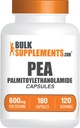 BulkSupplements.com Palmitoylolamid Capsules - Pea Supplement, Palmitoyltan 600 mg for Immmune Support - Gluten Free, 1 Capsule per Service, 180 Capsules (Pack of 1)