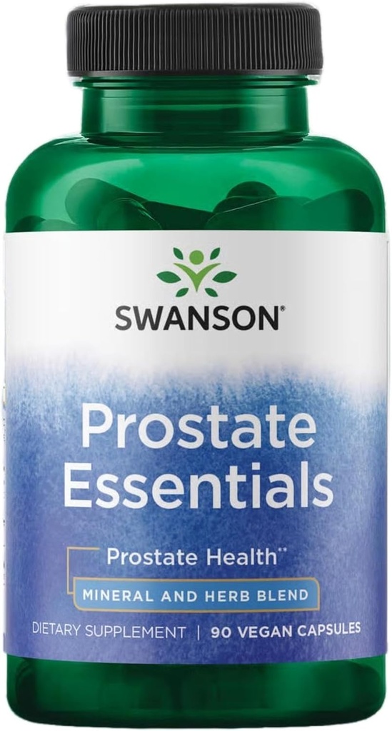 Swanson Prostate Essentials - Ορυκτό και βοτανικό συμπλήρωμα που προωθεί την υποστήριξη της υγείας Prostate - ψευδάργυρος και Saw Palmetto Formula Βοηθώντας την ουρική ροή και τον έλεγχο της ουροδόχου κύστης -(90 κάψουλες λαχανικών) 1 συσκευασία