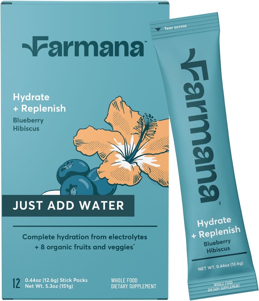 Low Sodium Electrolyte Drink Mix - Φυσικά Ηλεκτρόλυτα, Βιολογικά Φρούτα και Πράσινα - Όχι Προστιθέμενη Ζάχαρη Ηλεκτρολύτη Drink Mix για ταχεία ενυδάτωση, ενέργεια, και ανάκτηση - Blueberry Hibiscus Flavor