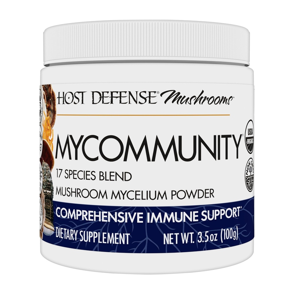 Host Defense MyCommunity Toz - 17 Tür Mix Mushroom Supplement for Immune Support - Lion's Mane, Reishi, Chaga, Cordyceps, Türkiye Tail & More - 100g (66 Hizmetler)*