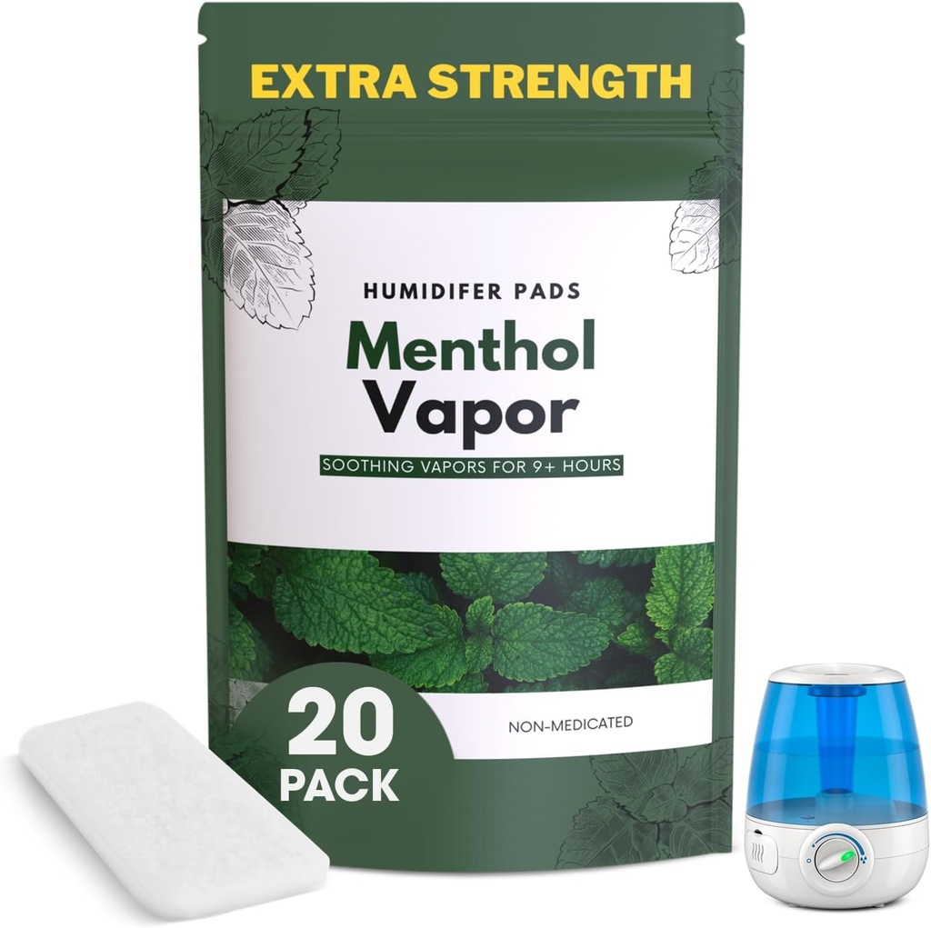 Ekstra Kuvvetler [20 Pack] Menthol Eucalyptus Humidifier Pads - Tüm Vks için Evrensel Vapor Pads, FTP, Diğer Modeller - Vapopads Makyaj - Doğal Susız Vaporizers