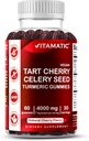 Vitamatic Tart Cherry ile Celery Seed Gummies - 4000 mg Islıkta Yeterlik (10:1 Ekstraksiyon 400 mg)