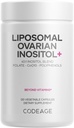 Kodage Liposomal Ovarian Inositol+ Supplement - Myo-Inositol & D-Chiro-Inositol 40:1, Folate 5-MTHF, CoQ10, Pomegranate & Wild Blueberry, Liposomal Delivery, Non-GMO, Gluten-Free - 120 Capsules