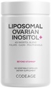 Kodage Liposomal Ovarian Inositol+ Supplement - Myo-Inositol & D-Chiro-Inositol 40:1, Folate 5-MTHF, CoQ10, Pomegranate & Wild Blueberry, Liposomal Delivery, Non-GMO, Gluten-Free - 120 Capsules