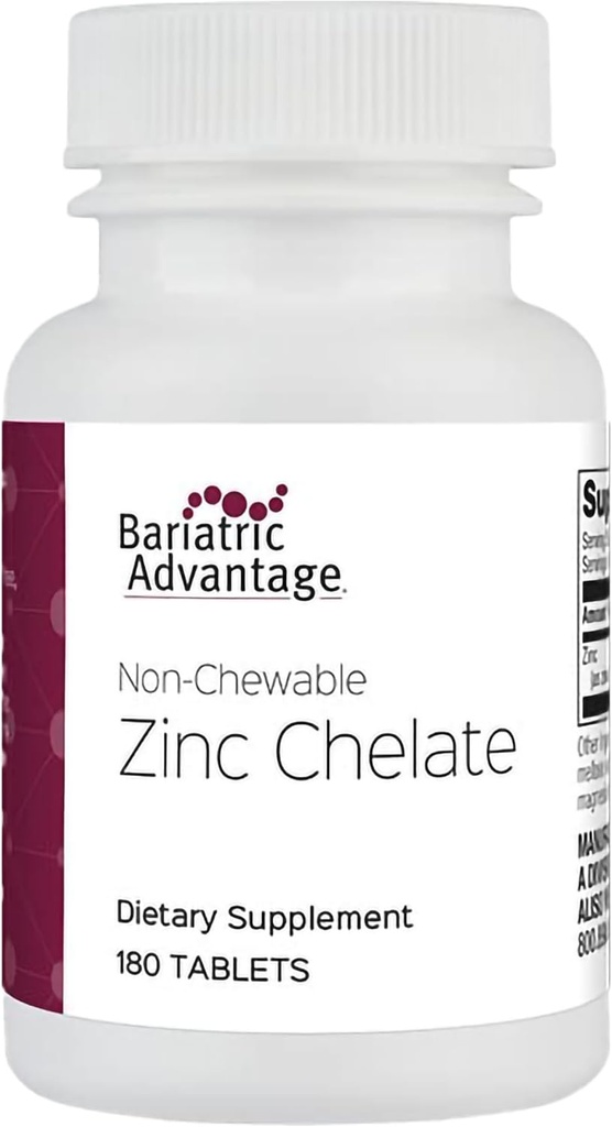 Bariatrik Avantajı Çekilemez Çinko Chelate, Yüksek derecede Absorbable 20 mg Çinko Arginine ve çinko Glycine Tabletleri Bariatrik Cerrahi Hastaları için - 180 Tablet