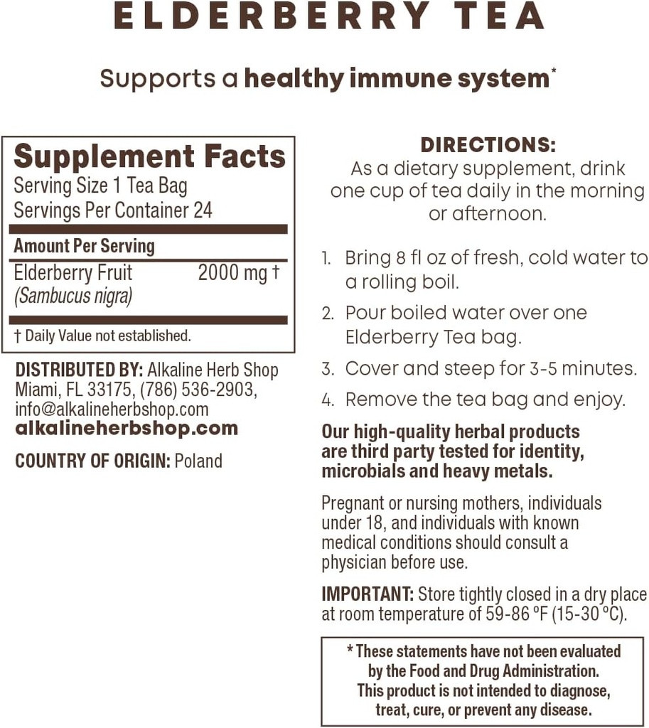 Herb Store Elderberry Tea Supplement