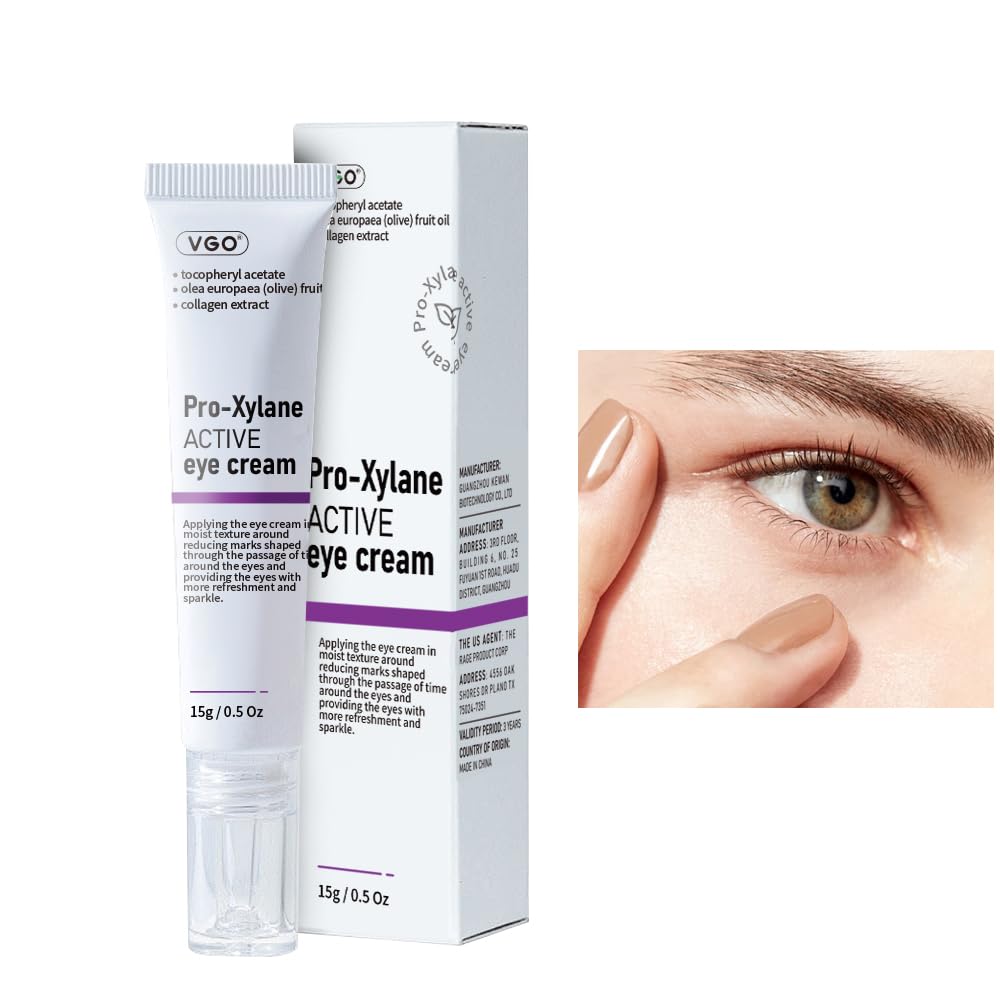 VGO Eye Cream% 2 Pro-Xylane Eye Cream The Dark Circles & Puffiness Under Eyes, Pro Xylane + 6D Hyaluronic Acid to Firm Skin, Reduce Wrinkles, Fine Lines, 15g/0.5 Oz Lines, 15g/0.5 Oz