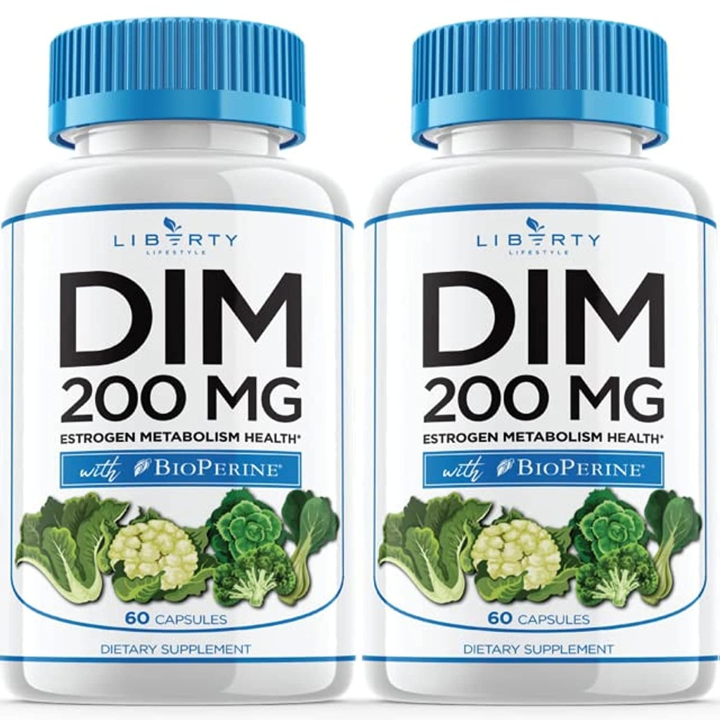 Συμπλήρωμα DIM 200mg - DIM Diindolylmethane Plus BioPerine - Οιστρογόνος Ισορροπία, Ορμονική Εμμηνόπαυση Ανακούφιση, Θεραπεία Ακμής, Vegan - 120 Count
