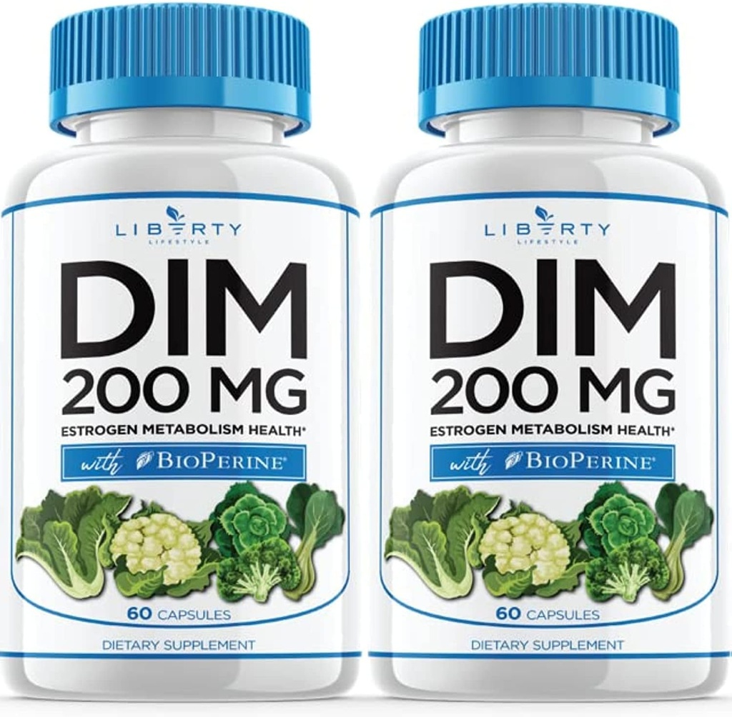 Συμπλήρωμα DIM 200mg - DIM Diindolylmethane Plus BioPerine - Οιστρογόνος Ισορροπία, Ορμονική Εμμηνόπαυση Ανακούφιση, Θεραπεία Ακμής, Vegan - 120 Count