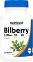 Nutricost Bilberry Capsules 1200 mg Equivalent (90 Vegetarian Capsules) - Gluten Free and Non-GMOMO
