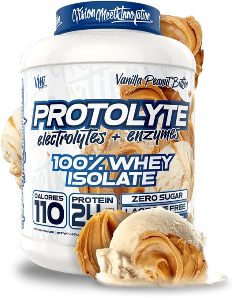 VMI Sports | ProtoLyte Whey Isolate protein Toz | Low Calorie Whey for Kilo Kaybı ve Kas Kazanma | Digestive Enzymes | Non-GMO (4.6 lb, Vanilla Peanut Butter)