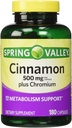 Spring Valley - Cinnamon 500 mg Plus Chromium, Twin Pack, 180 Capsules 2 Şişes