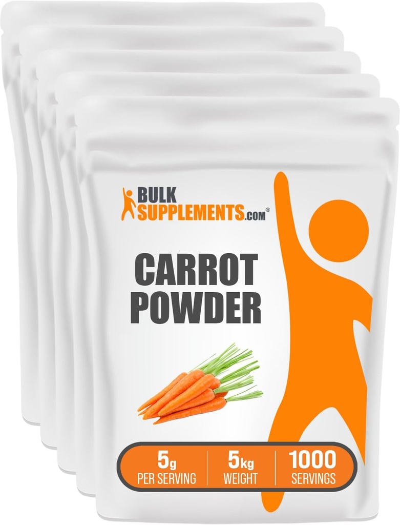 BulkSupplements.com Carrot Toz - Superfood Toz Supplement, Carrot Supplement - for Smoothies & Baking, Vegan & Gluten Free, 5g per Service, 5kg (2.2 lbs) (Pack of 5)
