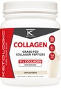 Ketologic Grass Fed Collagen Hydrolysate Toz (Unflavored) (1 LB) - 41 Servisler, 11 G Collagen Per, 10 G Protein