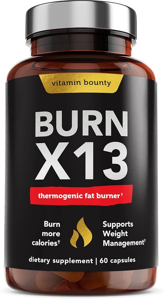 Erkekler ve Kadınlar için Gelişmiş Termogenik Fat Burner - Burn X13 Kilo Kayıp Tamamı 13 Güçlü Malzemeler - Metabolism ATM, Enerji & Appetite Control - 60 Capsules