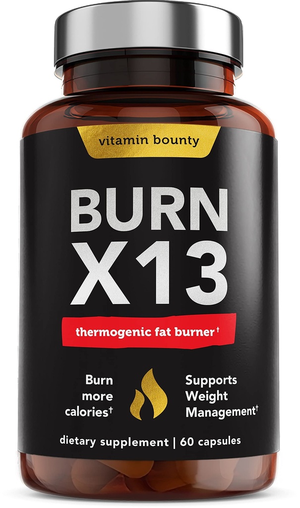 Erkekler ve Kadınlar için Gelişmiş Termogenik Fat Burner - Burn X13 Kilo Kayıp Tamamı 13 Güçlü Malzemeler - Metabolism ATM, Enerji & Appetite Control - 60 Capsules