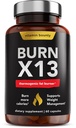 Erkekler ve Kadınlar için Gelişmiş Termogenik Fat Burner - Burn X13 Kilo Kayıp Tamamı 13 Güçlü Malzemeler - Metabolism ATM, Enerji & Appetite Control - 60 Capsules