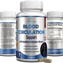 Kan Circulation Supplement - Hawthorn, Butchers Broom, Horse Chestnut, Arginine, Diosmin, Varicose Veins Treatment, Circulation Support - 90 Capsules