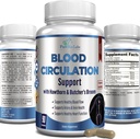 Kan Circulation Supplement - Hawthorn, Butchers Broom, Horse Chestnut, Arginine, Diosmin, Varicose Veins Treatment, Circulation Support - 90 Capsules