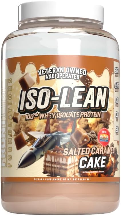 Isolean, 100% Whey Protein Isolate, γρήγορη απορρόφηση, Iso Lean, χαμηλή ζάχαρη, Maximize Recovery, 25 γραμμάρια ανά υπηρεσία, Veteren Ιδιοκτησία και λειτουργία (28 Σερβίρει, Αλμυρό κέικ καραμέλα)