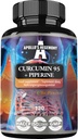 APOLLO'S HEGEMONY Curcumin 95 + Piperine 302mg per Capsule, High Strength Turmeric Root Extract% 95, 120 Vegan Capsules, 4 Ay Supply, Optimal Digestion ve Geliştirilmiş Aborpsiyon için