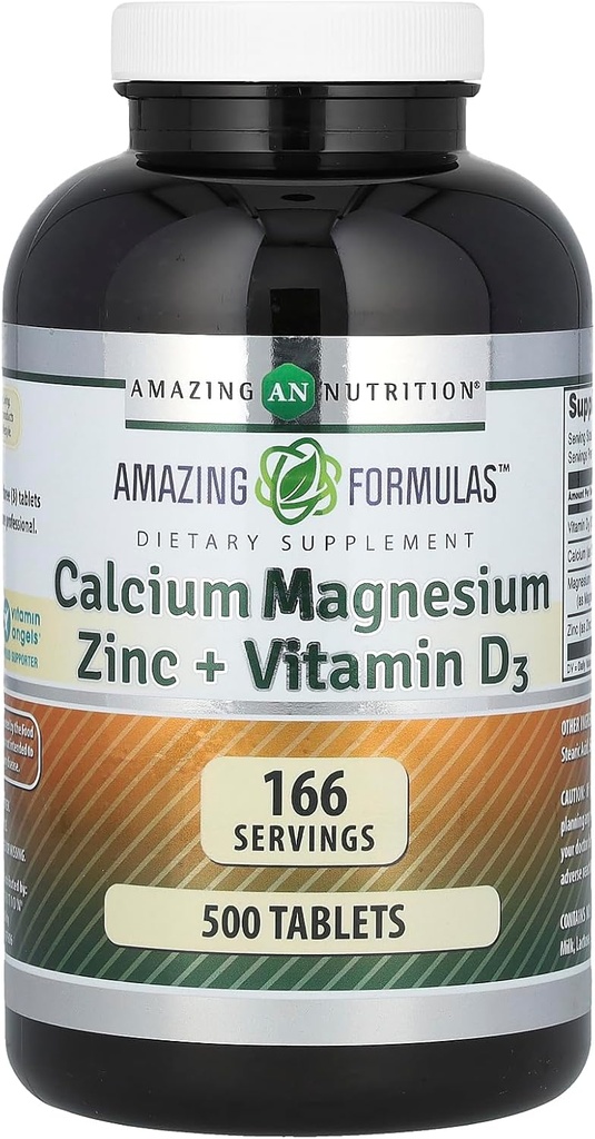Amazing Formulasuba Magnezyum çinko + Vitamin D3 Supplement | 500 Tablet | Non-GMO | Gluten-Free | Made in USA