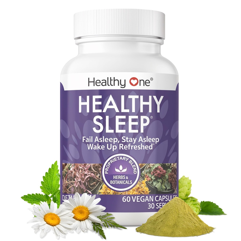 Sağlıklı Uyku - 10 REM Malzemeler - Derin Rest'in Tüm Aşamalarını Destek - Insomnia - Anxious - Restless - Melatonin - Valerian - Chamomile - Theanine - GABA - Hops - Lemon Balm - 60