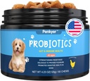 Köpekler için Probiyotikler, Dog Probiyotik Chews for Gut Immunity Health Yeast Itchy Skin Ears Puppy Probiyotikos Digestive Enzymes with Prebiyotiks Chewable Diarrhea Gas Allergies