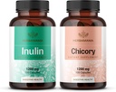 HERBAMAMA Inulin and Chicory Kit - Bundle 1200 mg Inulin Fiber & 1200 mg Chicory Root Caps - Vegan, Non-GMO, Gelatinl- Free - 2 Pack