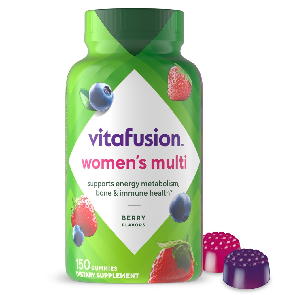 Vitafüzyon Kadınları Çokvitamin Gummies, Berry Vitamin A, C, D, E, B-6 ve B-12, 150, 75 Day Supply, 150 Count, 150