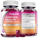Kadınlar için Cortisol Supplements, Cortisol Gummies with Ashwagandha, Magnezyum, L-Theanine, Phosphatidylserine, B6 for Cortisol Detox, Relaxation, Sleep, Focus, Sugar-Free, Vegan, 120