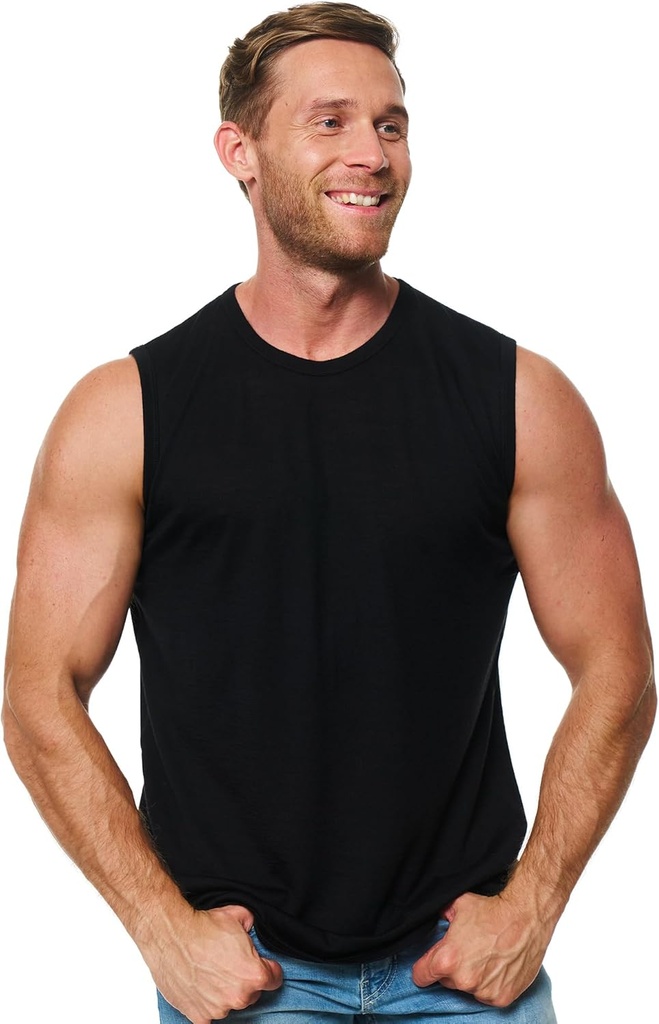Merino Wool Tank Top Erkekler - Active Merino Wool Undershirt Moisture Wicking Breathable Anti-Odor Light Base Katman