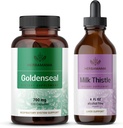 HERBAMAMA Altınseal ve Süt Butle Kit - 700 mg Goldenseal Root Capsules ve Süt Butle Tincture 2 fl oz - Vegan, Non-GMO, Sugar & Alkol-Free - 2 Pack