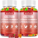 Κιτρικό ασβέστιο Gummies - 1200mg Gummies Ασβέστιο με Μαγνήσιο ψευδάργυρο Βιταμίνη D3,K2, B6, B12 για οστά, μύες, αρθρώσεις, ανοσοποιητική υποστήριξη, υψηλή απορρόφηση Συμπληρώματα ασβεστίου για γυναίκες & άνδρες 2 συσκευασίες