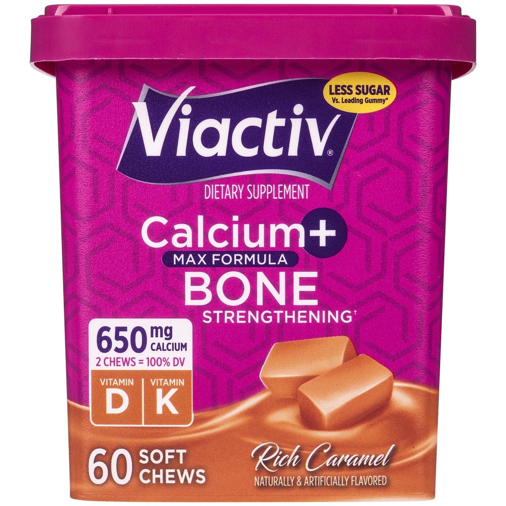 Viactivelli +Vitamin D3 Supplement Soft Chews, Caramel, 60 Chews - Bone Health için silikon Diyet Supplement