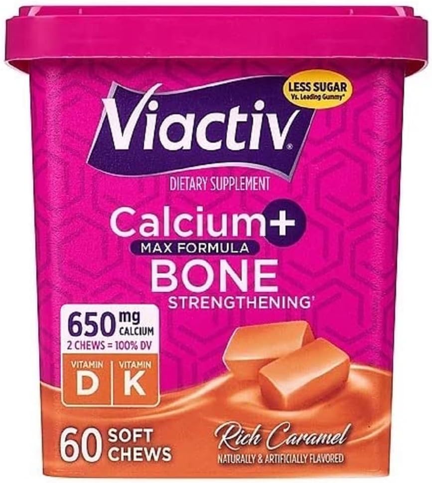 Viactivelli +Vitamin D3 Supplement Soft Chews, Caramel, 60 Chews - Bone Health için silikon Diyet Supplement