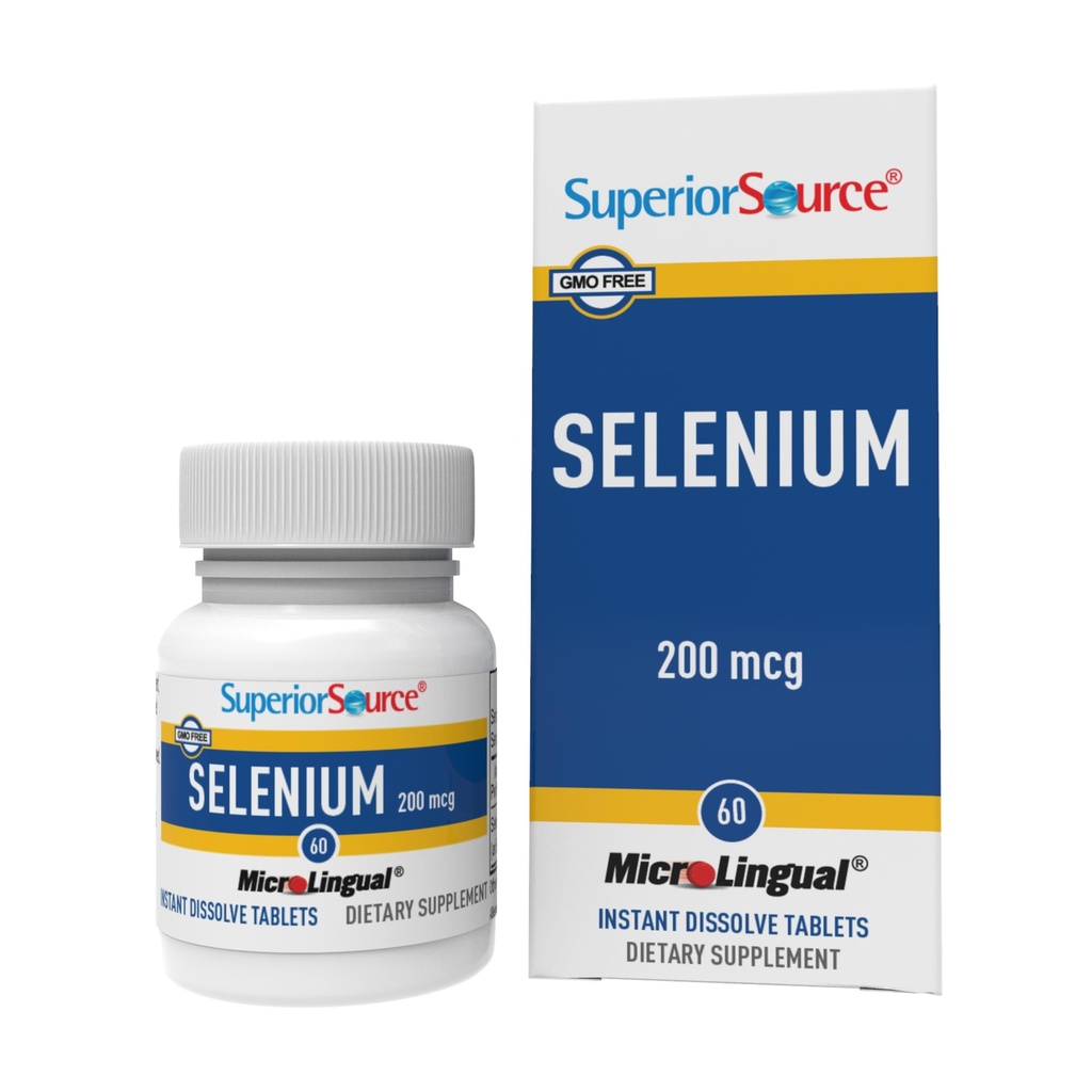 Superior Source Selenium 200 mcg - συμπλήρωμα υποστήριξης ανοσοποιητικής υγείας - δισκία σεληνομεθειονίνης Βοήθεια Thyroid Gland Λειτουργία - Συμπλήρωμα Υποστηρίζει Ανακύκλωση της βιταμίνης Ε - 60 δισκία άμεσης διάλυσης