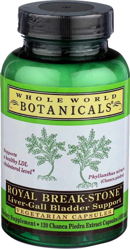 Ολόκληρος ο κόσμος Βοτανικά Royal Chanca Piedra (Break-Stone) Liver Gall Bladder Support - 400 mg - 120 κάψουλες χορτοφάγων