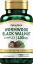 Piping Rock Wormwood Black Walnut Capsules 400 mg | 120 Kont | Herbal Extract Kompleks | Non-GMO, Gluten Free Supplement Supplement