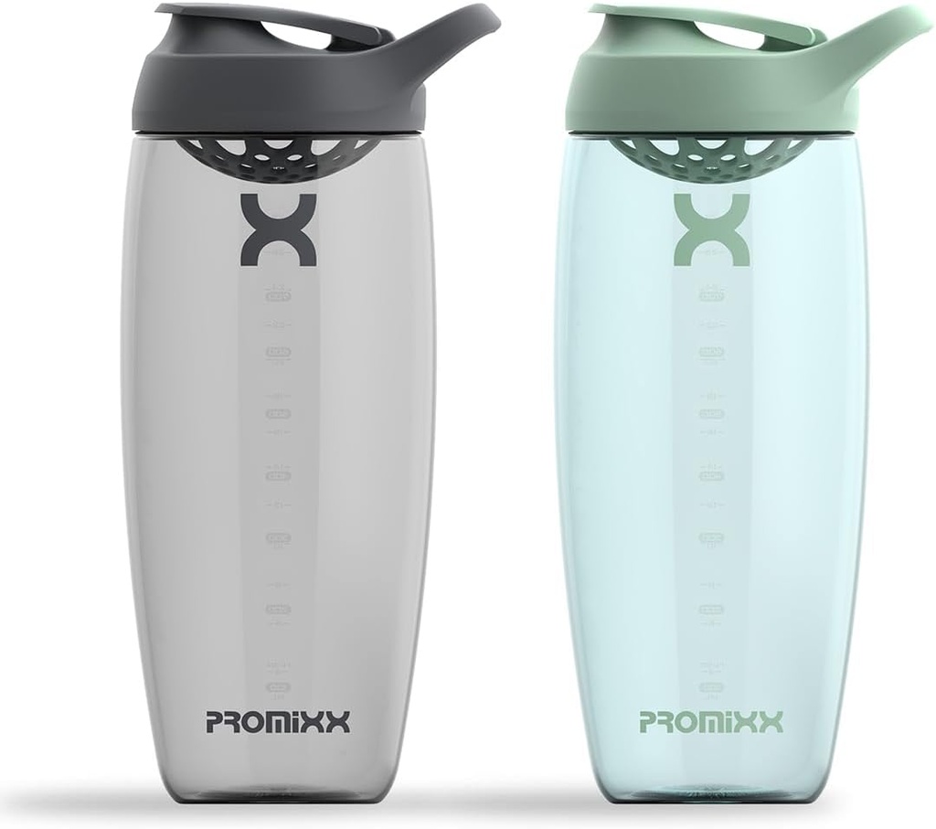 Promixx Pursuit protein Shaker Şişe (32 oz) – Silent No-Ball Mikser, Leak-Proof Lid, BPA/BPS & Phthalate-Free ECOZEN – Easy-Clean Shaker Cup for Protein Shakes, Pre & Post-Workout Smoothies