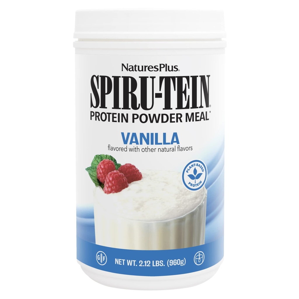 NaturesPlus SPIRU-TEIN, Vanilla - 2.12 lbs - Spirulina protein Toz - Enerji için Vitaminler ve Mineraller - Vejetaryen, Gluten Ücretsiz - 32 Hizmet