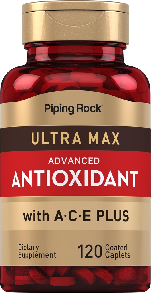 Piping Rock Antioksi Supplements 120 Caplets | Erkekler ve Kadınlar için Gelişmiş Formula | A, C, E | Ultra Max Complex | Non-GMO, Gluten Free