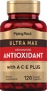 Piping Rock Antioxidant Supplements 120 Caplets | Advanced Formula for Men and Women | with Vitamin A, C, E | Ultra Max Complex | Non-GMO, Gluten Free