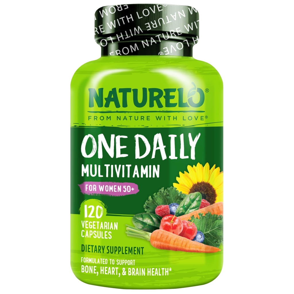 Kadınlar için Günlük Multivitamin 50+ (Iron Free) - Kadınlar için Menopause Destek 50 - Tüm Gıda Supplement - Non-GMO - No Soy - 120 Capsules - 4 Ay Supply