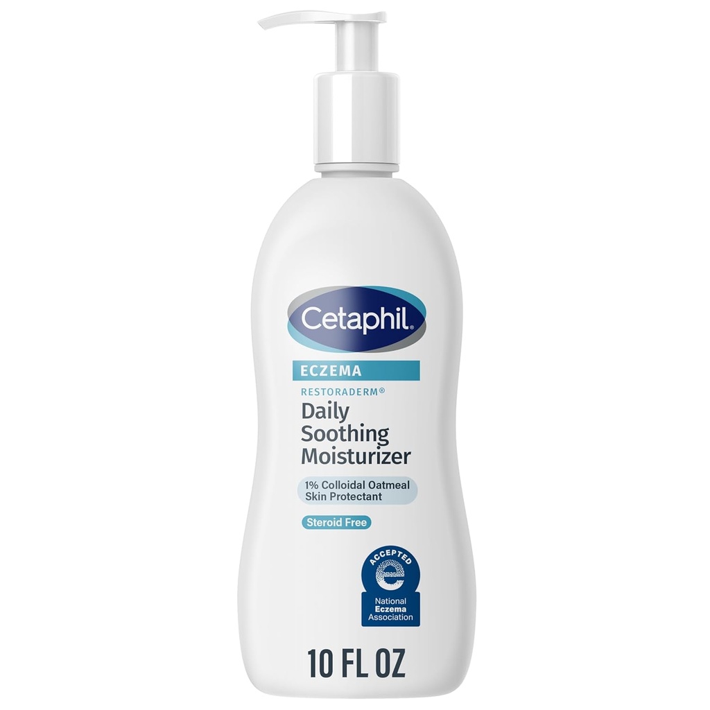 CETAPHIL RESTORADERM Soothing Moisturizer, Çünkü Eczema Prone Skin, 10 fl oz, Kuru, Itchy, Irritated Skin, 24Hr Hydration, Nodrew Fragrance, Doktor Önerilen Hassas Skincare Brand