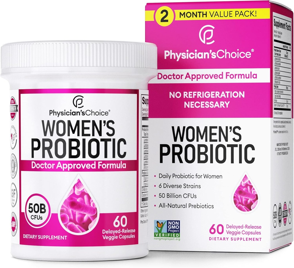 yhn Women's Probiyotik 50 Milyar CFU Capsules, 50 Milyar CFUs Plus Klinik Proven Malzemeler,60 Ct.