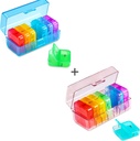 Zoksi Weekly Pill Organizer 2 Times a Day, Rainbow 7 Day Am Pm Pill Box, Daily Am Pm Pill Organizer 7 Day, Portable Vitamin Pill Case, Weekly Pill Box for Fish Oils, Vitamin, Supplement (2 Pack)