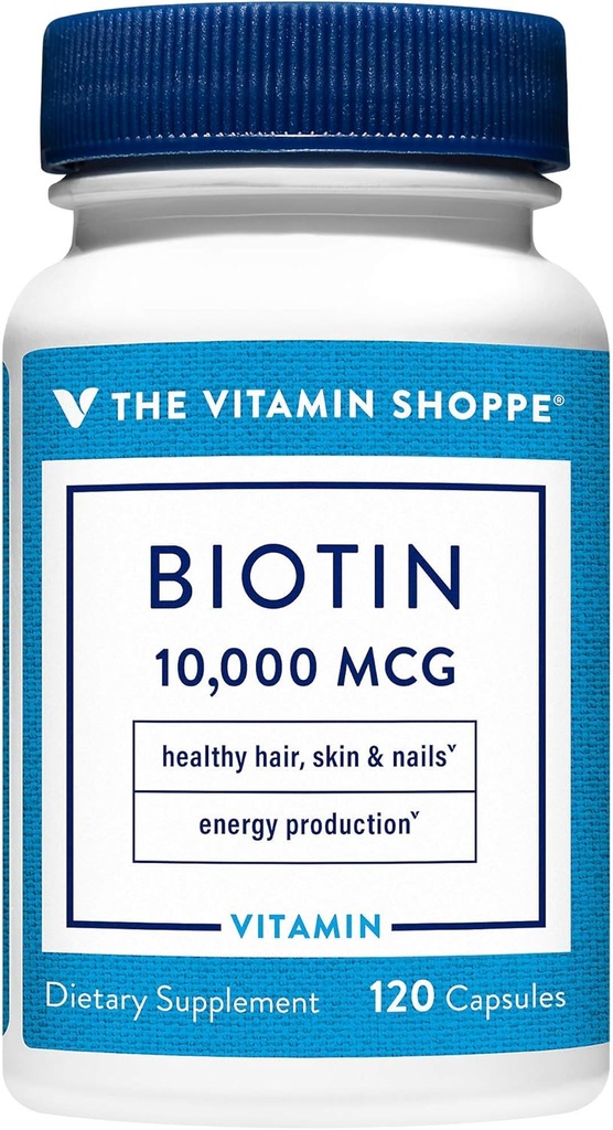 Η βιταμίνη Shoppe Biotin 1.000MCG, θρεπτικό μεταβολισμό Υποστήριξη για υγιή δονούμενα μαλλιά, υγιές δέρμα & ισχυρά νύχια, παραγωγή ενέργειας (120 κάψουλες)