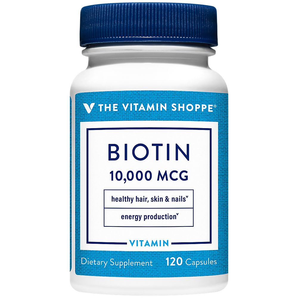 Η βιταμίνη Shoppe Biotin 1.000MCG, θρεπτικό μεταβολισμό Υποστήριξη για υγιή δονούμενα μαλλιά, υγιές δέρμα & ισχυρά νύχια, παραγωγή ενέργειας (120 κάψουλες)
